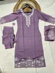 NEW ARRIVAL ROMAN SILK EMBROIDERY WORK TOP BOTTOM WITH DUPATTA FESTIVE WEAR WHOLESALE PRICE ETHNIC GARMENT (3)