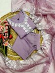 NEW ARRIVAL ROMAN SILK EMBROIDERY WORK TOP BOTTOM WITH DUPATTA FESTIVE WEAR WHOLESALE PRICE ETHNIC GARMENT (3)