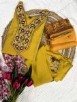 NEW ARRIVAL ROMAN SILK EMBROIDERY WORK TOP BOTTOM WITH DUPATTA PARTY WEAR WHOLESALE PRICE ETHNIC GARMENT (4)