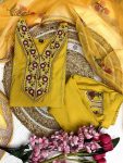 NEW ARRIVAL ROMAN SILK EMBROIDERY WORK TOP BOTTOM WITH DUPATTA PARTY WEAR WHOLESALE PRICE ETHNIC GARMENT (4)