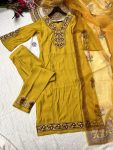 NEW ARRIVAL ROMAN SILK EMBROIDERY WORK TOP BOTTOM WITH DUPATTA PARTY WEAR WHOLESALE PRICE ETHNIC GARMENT (4)