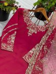 NEW ARRIVAL SHIMMER SILK EMBROIDERY SEQUENCE WORK TOP SHARARA WITH DUPATTA PARTY WEAR WHOLESALE PRICE ETHNIC GARMENT (3)