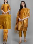 NEW ARRIVAL SILK BLEND JACQUARD WORK TOP BOTTOM WITH DUPATTA FESTIVE WEAR WHOLESALE PRICE ETHNIC GARMENT (3)