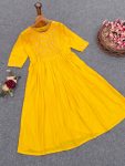 NEW ARRIVAL SLUB RAYON EMBROIDERY WORK ONLY KURTI WHOLESALE PRICE ETHNIC GARMENT (11)