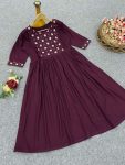 NEW ARRIVAL SLUB RAYON EMBROIDERY WORK ONLY KURTI WHOLESALE PRICE ETHNIC GARMENT (19)