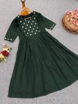 NEW ARRIVAL SLUB RAYON EMBROIDERY WORK ONLY KURTI WHOLESALE PRICE ETHNIC GARMENT (2)