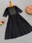 NEW ARRIVAL SLUB RAYON EMBROIDERY WORK ONLY KURTI WHOLESALE PRICE ETHNIC GARMENT (4)