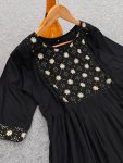NEW ARRIVAL SLUB RAYON EMBROIDERY WORK ONLY KURTI WHOLESALE PRICE ETHNIC GARMENT (4)
