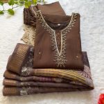 NEW ARRIVAL VATICAN SILK HANDWORK SEQUENCE THREAD WORK TOP BOTTOM WITH DUPATTA FESTIVE WEAR WHOLESALE PRICE ETHNIC GARMENT (1)