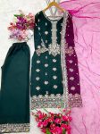 NEW ARRIVAL VICHITRA SILK EMBROIDERY SEQUENCE WORK TOP PALAZZO WITH DUPATTA FESTIVE WEAR WHOLESALE PRICE ETHNIC GARMENT (4)