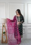 NEW ARRIVAL VICHITRA SILK EMBROIDERY SEQUENCE WORK TOP PALAZZO WITH DUPATTA FESTIVE WEAR WHOLESALE PRICE ETHNIC GARMENT (4)