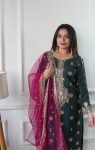 NEW ARRIVAL VICHITRA SILK EMBROIDERY SEQUENCE WORK TOP PALAZZO WITH DUPATTA FESTIVE WEAR WHOLESALE PRICE ETHNIC GARMENT (4)