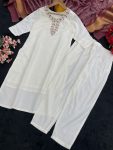 NEW ARRIVAL VISCOSE CHANDERI SEQUENCE CODING EMBROIDERY WORK TOP BOTTOM WITH DUPATTA FESTIVE WEAR WHOLESALE PRICE ETHNIC GARMENT (2)
