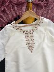 NEW ARRIVAL VISCOSE CHANDERI SEQUENCE CODING EMBROIDERY WORK TOP BOTTOM WITH DUPATTA FESTIVE WEAR WHOLESALE PRICE ETHNIC GARMENT (2)