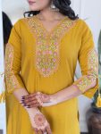 NEW ARRIVAL VISCOSE CHANDERI SEQUENCE EMBROIDERY WORK TOP BOTTOM WITH DUPATTA FESTIVE WEAR WHOLESALE PRICE ETHNIC GARMENT (11)