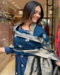 NEW ARRIVAL VISCOSE CHANDERI SILK EMBROIDERY SEQUENCE CODING WORK TOP BOTTOM WITH DUPATTA PARTY WEAR WHOLESALE PRICE ETHNIC GARMENT (7)