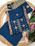 NEW ARRIVAL VISCOSE CHANDERI SILK EMBROIDERY SEQUENCE CODING WORK TOP BOTTOM WITH DUPATTA PARTY WEAR WHOLESALE PRICE ETHNIC GARMENT (7)