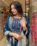 NEW ARRIVAL VISCOSE CHANDERI SILK EMBROIDERY SEQUENCE CODING WORK TOP BOTTOM WITH DUPATTA PARTY WEAR WHOLESALE PRICE ETHNIC GARMENT (7)