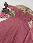 NEW ARRIVAL ZARI TISSUE HAND WORK GOWN WITH DUPATTA FESTIVE WEAR WHOLESALE PRICE ETHNIC GARMENT (2)