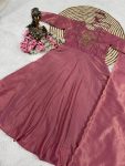 NEW ARRIVAL ZARI TISSUE HAND WORK GOWN WITH DUPATTA FESTIVE WEAR WHOLESALE PRICE ETHNIC GARMENT (2)