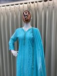 RICH LOOK CHINON COTTON THREAD EMBROIDERY WORK WITH GPO LACE WORK TOP BOTTOM WITH DUPATTA FESTIVE WEAR WHOLESALE PRICE ETHNIC GARMENT (3)