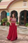 RICH LOOK FAUX BLOOMING EMBROIDERY ZARI SEQUENCE WORK GOWN FESTIVE WEAR WHOLESALE PRICE ETHNIC GARMENT (6)
