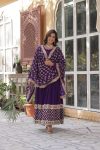 RICH LOOK FAUX BLOOMING EMBROIDERY ZARI SEQUENCE WORK GOWN WITH DUPATTA FESTIVE WEAR WHOLESALE PRICE ETHNIC GARMENT (1)