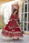 RICH LOOK FAUX BLOOMING EMBROIDERY ZARI SEQUENCE WORK GOWN WITH DUPATTA FESTIVE WEAR WHOLESALE PRICE ETHNIC GARMENT (5)
