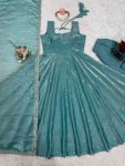RICH LOOK FENDI SILK THREAD WITH SEQUENCE WORK GOWN BOTTOM WITH DUPATTA FESTIVE WEAR WHOLESALE PRICE ETHNIC GARMENT (3)