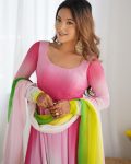 RICH LOOK GEORGETTE COLOURFULL PADDING GOWN BOTTOM WITH DUPATTA FESTIVE WEAR WHOLESALE PRICE ETHNIC GARMENT (4)