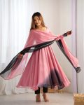 RICH LOOK GEORGETTE COLOURFULL PADDING GOWN BOTTOM WITH DUPATTA PARTY WEAR WHOLESALE PRICE ETHNIC GARMENT (19)
