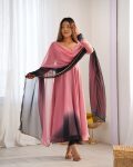 RICH LOOK GEORGETTE COLOURFULL PADDING GOWN BOTTOM WITH DUPATTA PARTY WEAR WHOLESALE PRICE ETHNIC GARMENT (19)