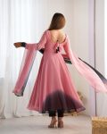 RICH LOOK GEORGETTE COLOURFULL PADDING GOWN BOTTOM WITH DUPATTA PARTY WEAR WHOLESALE PRICE ETHNIC GARMENT (19)