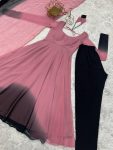 RICH LOOK GEORGETTE COLOURFULL PADDING GOWN BOTTOM WITH DUPATTA PARTY WEAR WHOLESALE PRICE ETHNIC GARMENT (19)