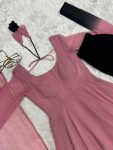 RICH LOOK GEORGETTE COLOURFULL PADDING GOWN BOTTOM WITH DUPATTA PARTY WEAR WHOLESALE PRICE ETHNIC GARMENT (19)