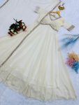 RICH LOOK GEORGETTE EMBROIDERY CHIKANKARI AND REAL MIRROR WORK GOWN WITH DUPATTA FESTIVE WEAR WHOLESALE PRICE ETHNIC GARMENT (3)