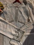 RICH LOOK GEORGETTE EMBROIDERY SEQUENCE MOTI WORK TOP BOTTOM WITH DUPATTA PARTY WEAR WHOLESALE PRICE ETHNIC GARMENT (10)