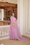 RICH LOOK GEORGETTE EMBROIDERY WORK GOWN WITH DUPATTA FESTIVE WEAR WHOLESALE PRICE ETHNIC GARMENT (16)