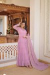 RICH LOOK GEORGETTE EMBROIDERY WORK GOWN WITH DUPATTA FESTIVE WEAR WHOLESALE PRICE ETHNIC GARMENT (16)