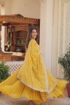 RICH LOOK GEORGETTE EMBROIDERY WORK GOWN WITH DUPATTA FESTIVE WEAR WHOLESALE PRICE ETHNIC GARMENT (7)