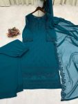 RICH LOOK GEORGETTE EMBROIDERY WORK TOP BOTTOM WITH DUPATTA FESTIVE WEAR WHOLESALE PRICE ETHNIC GARMENT (4)
