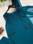 RICH LOOK GEORGETTE EMBROIDERY WORK TOP BOTTOM WITH DUPATTA FESTIVE WEAR WHOLESALE PRICE ETHNIC GARMENT (4)