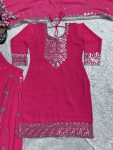 RICH LOOK GEORGETTE EMBRTOIDERY SEQUENCE WORK TOP PALAZZO WITH DUPATTA PARTY WEAR WHOLESALE PRICE ETHNIC GARMENT (3)