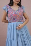 RICH LOOK GEORGETTE FLORAL PRINT WORK GOWN FESTIVE WEAR WHOLESALE PRICE ETHNIC GARMENT (4)