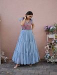 RICH LOOK GEORGETTE FLORAL PRINT WORK GOWN FESTIVE WEAR WHOLESALE PRICE ETHNIC GARMENT (4)