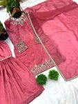 RICH LOOK GOLD CRUSH EMBROIDERY SEQUENCE BEADS WORK TOP SHARARA WITH DUPATTA PARTY WEAR WHOLESALE PRICE ETHNIC GARMENT (3)