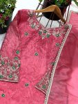 RICH LOOK GOLD CRUSH EMBROIDERY SEQUENCE BEADS WORK TOP SHARARA WITH DUPATTA PARTY WEAR WHOLESALE PRICE ETHNIC GARMENT (3)