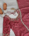 RICH LOOK GOLD CRUSH EMBROIDERY SEQUENCE BEADS WORK TOP SHARARA WITH DUPATTA PARTY WEAR WHOLESALE PRICE ETHNIC GARMENT (3)