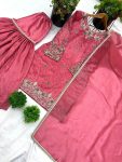 RICH LOOK GOLD CRUSH EMBROIDERY SEQUENCE BEADS WORK TOP SHARARA WITH DUPATTA PARTY WEAR WHOLESALE PRICE ETHNIC GARMENT (3)
