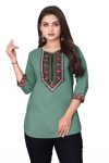 RICH LOOK MAGIC COTTON EMBROIDERY WORK SHORT KURTI CASUAL WEAR WHOLESALE PRICE ETHNIC GARMENT (8)
